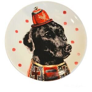MAGENTA Black Labrador Dog 6" Appetizer Canape DESSERT Plates Replacement